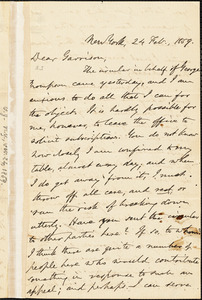 Letter from Oliver Johnson, New York, [New York], to William Lloyd Garrison, 1859 Feb[ruary] 24