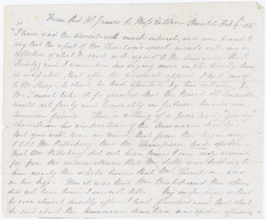 Letter from William James, Bristol, [England], to Mary Anne Estlin, 1855 Feb[ruary] 4