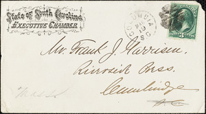 Letter from Daniel Henry Chamberlain, Columbia, [South Carolina], to Francis Jackson Garrison, 1877 M[ar]ch 18