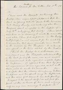 Letter from Edward Matthews, to Mary Anne Estlin, 1855 Feb[ruary] 8th