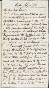 Letter from George Thompson, London, [England], to Mary Anne Estlin, 1855 July 16