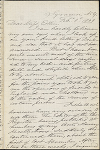Letter from Samuel Joseph May, Syracuse, [New York], to Mary Anne Estlin, 1869 Feb[ruary] 10