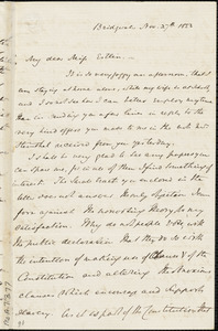 Letter from S. Alfred Steinthal, Bridgewater, [England], to Mary Anne Estlin, 1853 Nov[ember] 27