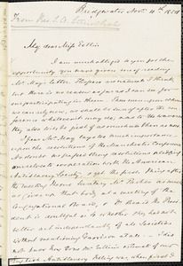 Letter from S. Alfred Steinthal, Bridgewater, [England], to Mary Anne Estlin, 1854 Nov[ember] 10