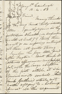 Letter from Eliza Wigham, Edinburgh, [Scotland], to Mary Anne Estlin, 1853 [April] 12