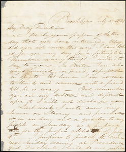 Letter from Samuel Joseph May, Brooklyn, [Connecticut], to William Lloyd Garrison, 1831 July 5