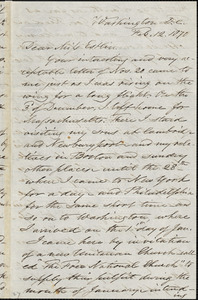 Letter from Samuel Joseph May, Washington, District of Columbia, to Mary Anne Estlin, 1870 Feb[ruary] 17