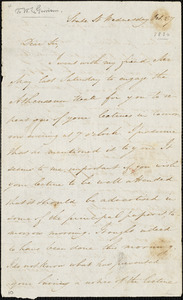 Letter from Samuel Edmund Sewall, State St[reet, Boston, Massachusetts], to William Lloyd Garrison, [1830] Oct[ober] 27