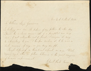 Letter from Robert Dale Owen, New York, [New York], to William Lloyd Garrison, 1831 March 8