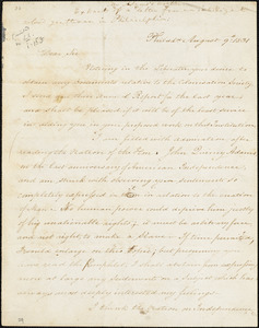 Letter from James Forten, Philad[elphi]a, [Pennsylvania], to William Lloyd Garrison, 1831 August 9th