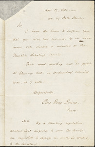 Letter from Ellis Gray Loring, No. 27 State Street, [Boston, Massachusetts], to William Lloyd Garrison, 1831 Nov[ember] 17