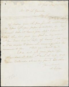 Letter from Arthur Tappan, N[ew] York, [New York], to William Lloyd Garrison, 1832 Jan[uar]y 5