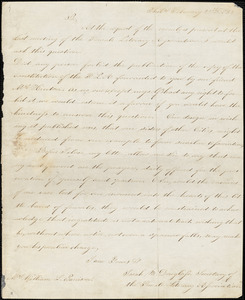 Letter from Female Literary Association, Phila[delphia, Pennsylvania], to William Lloyd Garrison, 1832 February 29th