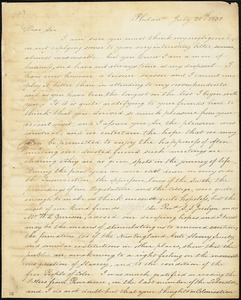 Letter from James Forten, Philad[elphi]a, [Pennsylvania], to William Lloyd Garrison, 1832 July 28th