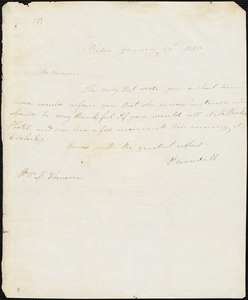 Letter from Prudence Crandall, Boston, [Massachusetts], to William Lloyd Garrison, 1833 January 29th