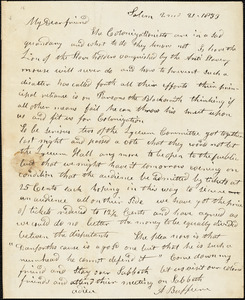 Letter from Arnold Buffum, Salem, [Massachusetts], to William Lloyd Garrison, 1833 [February] 21