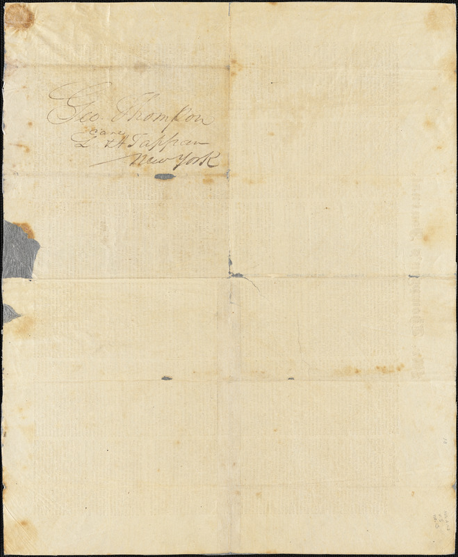 Printed matter: Mr. Thompson's journal