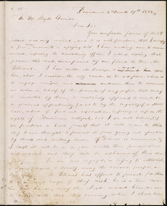 Letter from George William Benson, Providence, [Rhode Island], to William Lloyd Garrison, 1833 [March] 19th