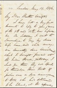 Letter from George Thompson, London, [England], to Henry Clarke Wright, 1846 May 14