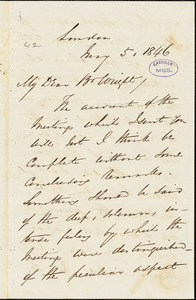 Letter from George Thompson, London, [England], to Henry Clarke Wright, 1846 May 6