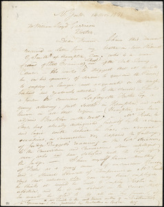 Letter from William Goodell, N[ew] York, [New York], to William Lloyd Garrison, 1833 Nov[ember] 14