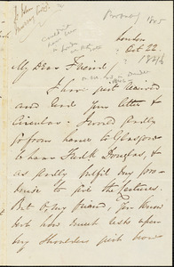 Letter from George Thompson, London, [England], to William Smeal, [1845?] Oct[ober] 22