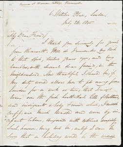 Letter from George Thompson, London, [England], to Henry Clarke Wright, 1845 July 26th