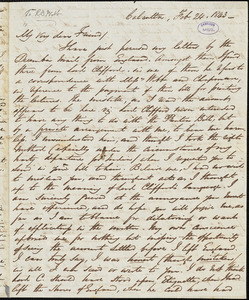 Letter from George Thompson, Calcutta, [India], to Richard Davis Webb, 1843 Feb[ruary] 24