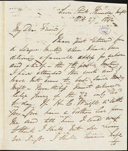 Letter from George Thompson, London, [England], to Richard Davis Webb, 1842 Oct[ober] 27