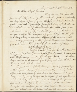 Letter from Emery Brown, Augusta, M[ain]e, to William Lloyd Garrison, 1833 Dec[embe]r 19th
