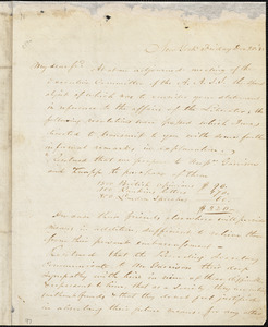 Letter from Abraham Lidden Cox, New York, [New York], to William Lloyd Garrison, [18]33 Dec[ember] 20