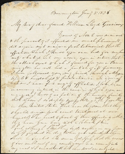 Letter from James Ballard, Bennington, [Vermont], to William Lloyd Garrison, 1834 Jan[uary] 8