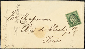 Letter from George Thompson, [Paris, France], to Maria Weston Chapman, [1851 October 22]