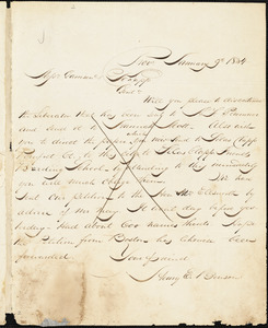 Letter from Henry Egbert Benson, Prov[idence, Rhode Island], to William Lloyd Garrison and Isaac Knapp, 1834 January 9th