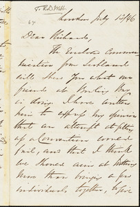 Letter from George Thompson, London, [England], to Richard Davis Webb, 1846 July 12