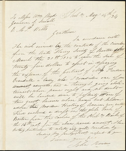 Letter from John Bowers, Phila[delphia, Pennsylvania], to William Lloyd Garrison, Samuel E. Sewall, and Eleazer Mather Porter, [18]34 May 14th
