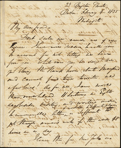 Letter from George Thompson, Boston, [Massachusetts], to Robert Purvis, 1835 February 4