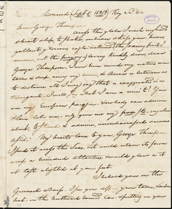 Letter from Nathaniel Peabody Rogers, Concord, [Massachusetts], to George Thompson, 1835 [September 5]
