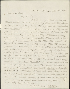 Letter from Calvin Ellis Stowe, Maine, to Edwards Amasa Park, 1850 Sep[tember] 18