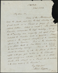 Letter from Lewis Tappan, New York, [New York], to William Lloyd Garrison, 1834 Oct[ober] 7