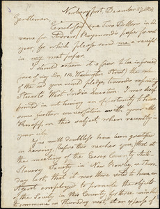 Letter from Charles Whipple, Newburyport, [Massachusetts], to William Lloyd Garrison and Isaac Knapp, 1834 December 27