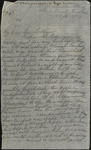 Letter from Louis Alexis Chamerovzow, London, [England], to Mary Anne Estlin, 1854 Sep[tember] 28