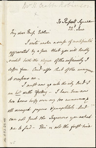 Letter from Henry Crabb Robinson, London, [England], to Mary Anne Estlin, [1853?] June 22