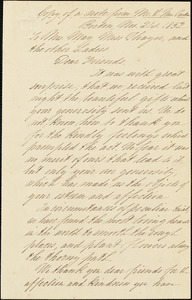 Letter from Theodore Parker, Boston, [Massachusetts], 1852 Nov[ember] 21