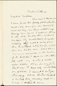 Letter from Theodore Parker, Boston, [Massachusetts], to Matilda Goddard, 1855 Ap[ril] 23
