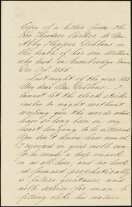 Letter from Theodore Parker, Cambridge, [Massachusetts], to Abby Hopper Gibbons, 1855 Dec[ember] 17