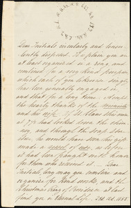 Letter, Boston, [Massachusetts], to Theodore Parker, 1858 [December] 25