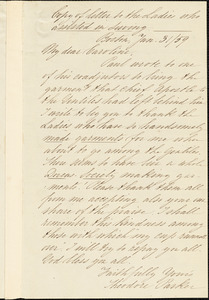 Letter from Theodore Parker, Boston, [Massachusetts], 1859 Jan[uary] 31