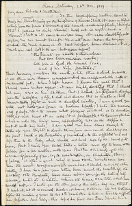 Letter from Theodore Parker, Rome, [Italy], to Matilda Goddard and Rebecca Goddard, 1859 Nov[ember] 26