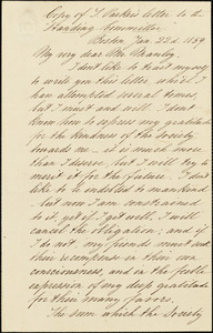 Letter from Theodore Parker, Boston, [Massachusetts], 1859 Jan[uary] 22